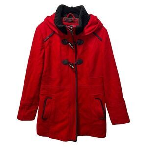Women's Red Toggle Coat